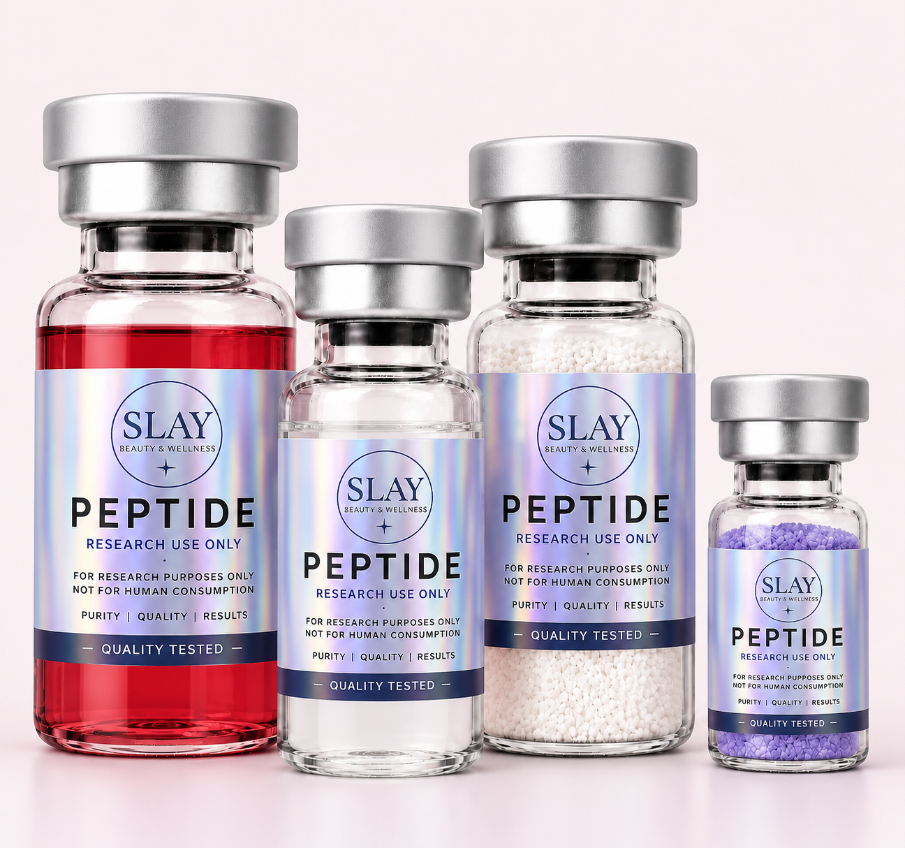 SLAY Beauty & Wellness peptide vials collection